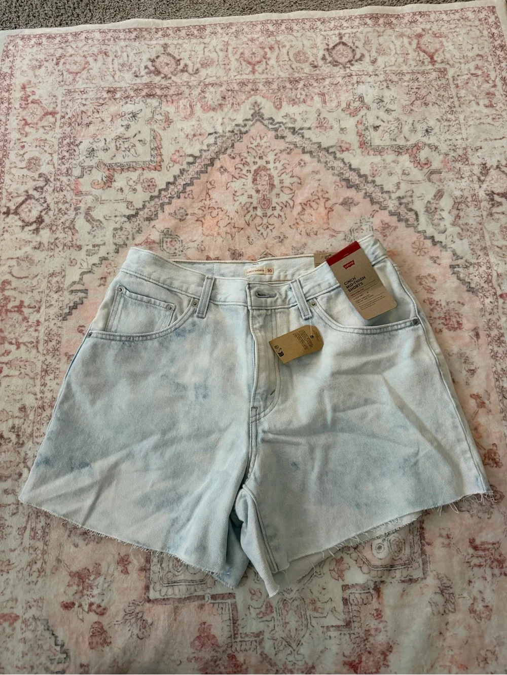 Levi's Light Blue High-Rise Denim Shorts